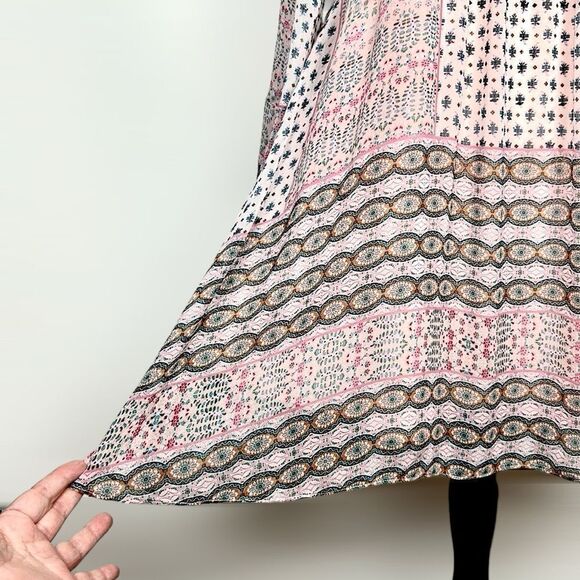 Rebecca Minkoff Redland Mini Dress Pink Chiffon Long Sleeves V-neck size S - Picture 7 of 15